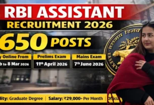 RBI Assistant Recruitment 2026 for 650 Posts