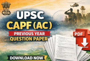 UPSC CAPF AC Previous Year Question Paper PDF