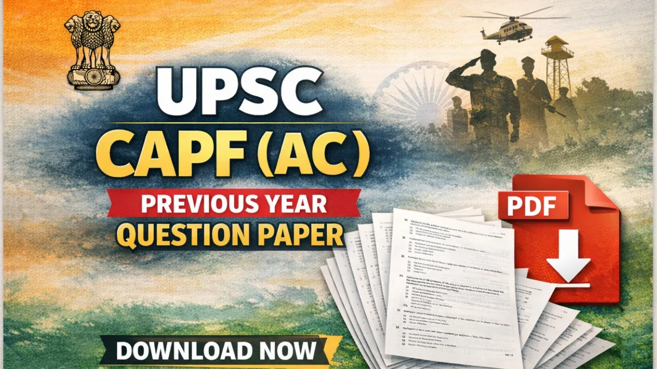 UPSC CAPF AC Previous Year Question Paper PDF