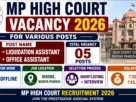 MP High Court Recruitment 2026 for Various Posts