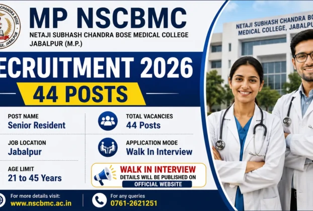 MP NSCBMC Recruitment 2026 for 44 Posts