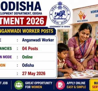 WCD Odisha Recruitment 2026 for 04 Anganwadi Worker Posts