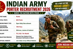 Akhnoor Army Porter Recruitment 2026 Apply Form